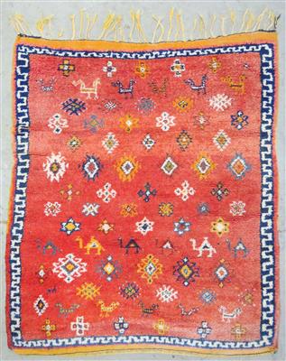 Berber-Teppich Marokko ca. 137 x 126 cm, Afrika - Kunst, Antiquitäten und Schmuck