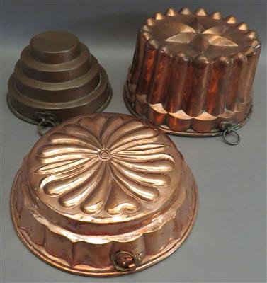 3 unterschiedliche Kupfermodel - Backformen - Antiques, art and jewellery