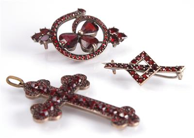 Damengranatschmuckgarnitur - Antiques, art and jewellery
