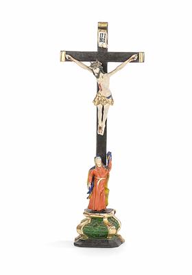Provinzielles Hausaltar-Kruzifix, Tirol, 19. Jhdt. - Antiques, art and jewellery