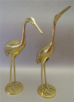 2 Tierfiguren "Reiher", Gilde Handwerk, 2. Hälfte 20. Jhdt. - Kunst, Antiquitäten und Schmuck