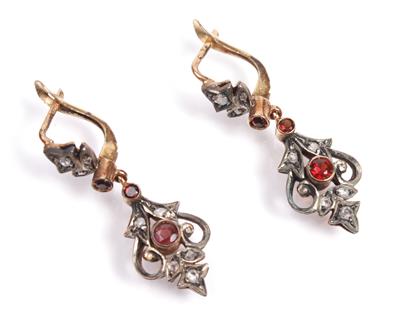 2 Diamantrautenohrringehänge - Antiques, art and jewellery