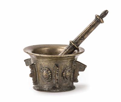 Bronzemörser mit Pistill, wohl Spanien oder Frankreich, 16. Jhdt. - Kunst, Antiquitäten und Schmuck
