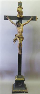Hausaltar-Standkruzifix, Alpenländisch 2. Hälfte 18. Jhdt. - Umění, starožitnosti, šperky