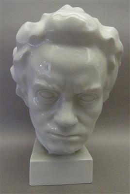 Ludwig van Beethoven-Büste, Entwurf von Ferdinand Opitz, Ausführung Porzellanmanufaktur Augarten Wien, 20. Jhdt. - Kunst, Antiquitäten und Schmuck