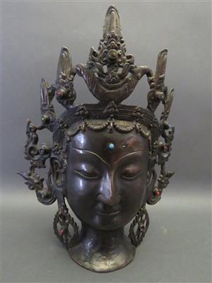 Kopf der Gottheit Bodhisattra Avalokiteshvara Sadakshari, Tibet, 20. Jhdt. - Antiques, art and jewellery