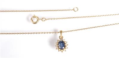 Diamantanhänger an Fassonhalskette - Arte, antiquariato e gioielli