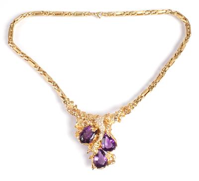 Brillantcollier zus. ca. 0,55 ct - Kunst, Antiquitäten und Schmuck