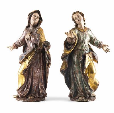 2 Assistenzfiguren - "Hl. Maria" und "Hl. Johannes", Süddeutsch, 1. Hälfte 18. Jhdt. - Arte, antiquariato e gioielli
