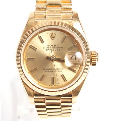 Rolex Qyster Perpetual Datejust Damenarmbanduhr - Antiques, art and jewellery