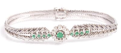 Brillant-Smaragdarmkette - Umění, starožitnosti, šperky