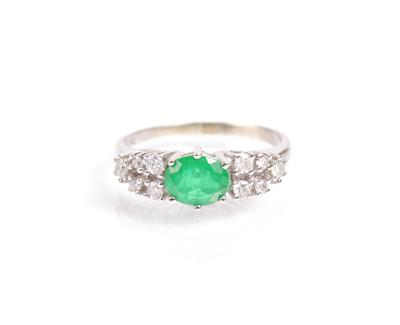 Diamant Smaragdring - Antiques, art and jewellery