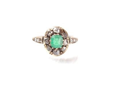 Diamantrauten Smaragdring - Antiques, art and jewellery