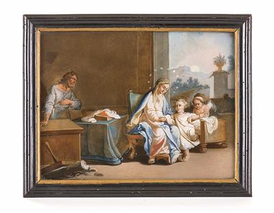 2 Hinterglasbilder, Augsburg um 1800 - Kunst, Antiquitäten und Schmuck