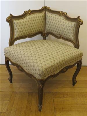 Eckfauteuil im Rokokostil, um 1900 - Umění, starožitnosti, šperky