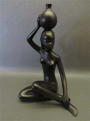 Afrikanerin mit Krug, Gmundner Keramik um 1950 - Kunst, Antiquitäten und Schmuck