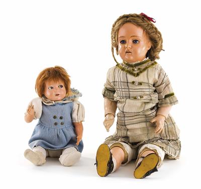 2 alte Puppen: - Kunst, Antiquitäten und Schmuck