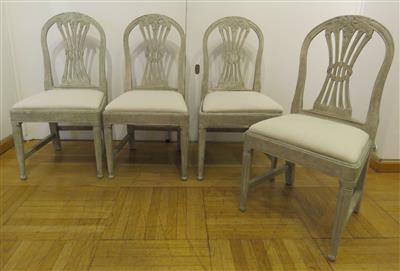 Vier neoklassizistische Sessel im Louis-Seize-Stil, 19./20. Jahrhundert - Kunst, Antiquitäten und Schmuck