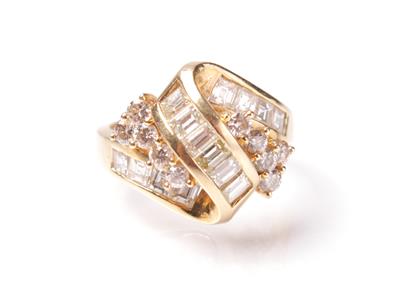Brillant-Diamantring zus. ca.1,60 ct - Umění, starožitnosti, šperky