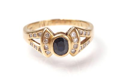 Diamant-Saphirring - Antiques, art and jewellery