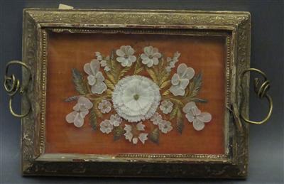 Biedermeier Handarbeits-Blumenbildchen um 1820/30 - Umění, starožitnosti, šperky