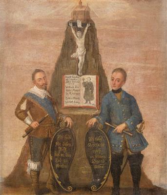 Bekenntnisbild aus dem 30-jährigen Krieg, für König Gustav II., Adolf von Schweden, 17./18. Jahrhundert - Kunst und Antiquitäten