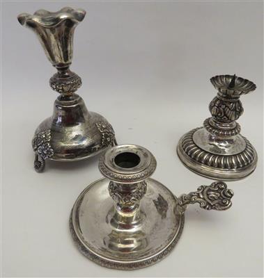 Drei verschiedene Silber-Leuhter - Kunst, Antiquitäten und Schmuck