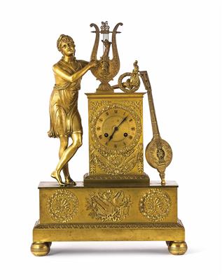 Französische Empire-Pendule, "Allegorie der Musik", Frankreich um 1815 - Kunst, Antiquitäten und Schmuck