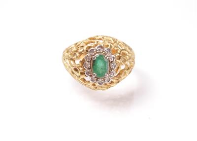 Diamant Smaragdring - Umění, starožitnosti, šperky