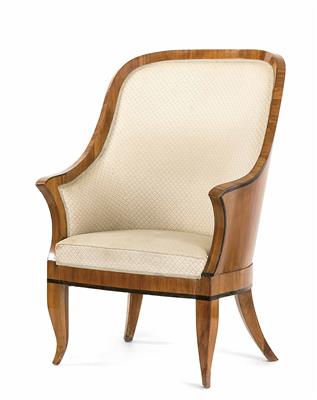 Biedermeier- Hochlehn-Rundfauteuil um 1815 - Umění, starožitnosti, šperky