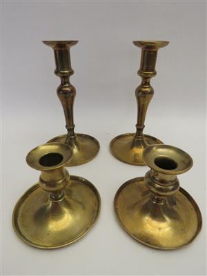 Zwei Paar Messing-Kerzenleuchter, 18./19. Jahrhundert - Arte, antiquariato e gioielli