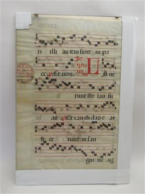 Blatt aus einem Meß-Antiphonar (Graduale), 16. Jahrhundert - Jewellery, antiques and art