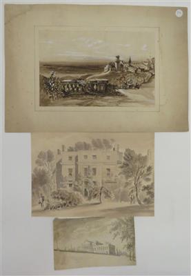 Konvolut von drei Aquarellen,19. Jahrhundert - Klenoty, umění a starožitnosti