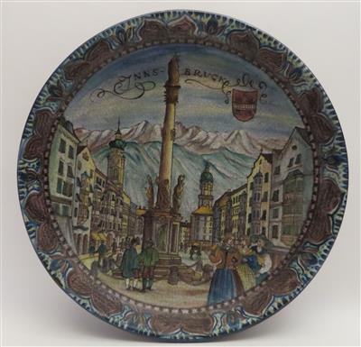 Wandteller "Innsbruck", Fa. Schleiss, Gmunden um 1950 - Klenoty, umění a starožitnosti