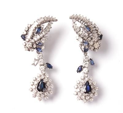 2 Brillant Diamantohrsteckclipsgehänge zus. ca. 4,50 ct - Schmuck, Kunst und Antiquitäten