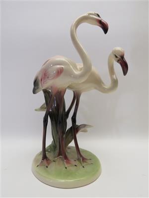 Flamingopaar, Keramos, Wien um 1975/80 - Gioielli, arte e antiquariato