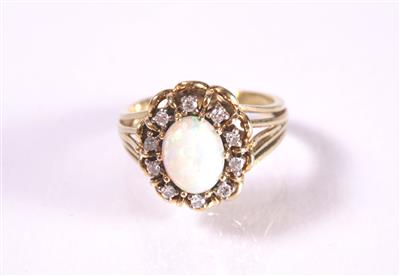 Diamant-Opalring - Klenoty