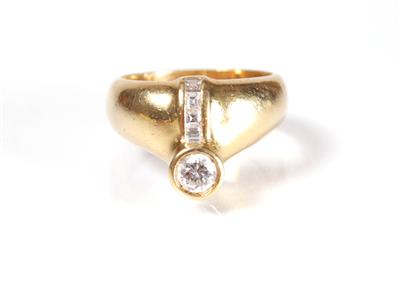 Brillant-Diamantdamenring zus. ca. 0,40 ct - Gioielli, arte e antiquariato