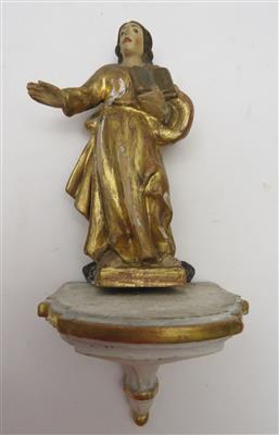 Heiligenfigur mit Buch, Alpenländisch, 19. Jahrhundert - Klenoty, umění a starožitnosti