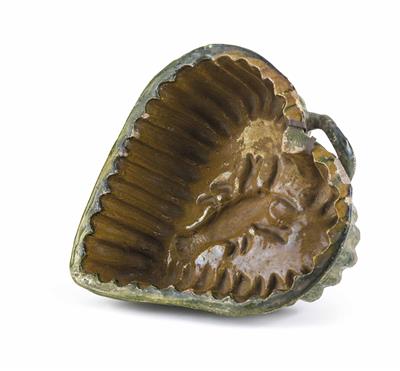 Herzförmige Backform mit Krebsmotiv, 19. Jahrhundert - Jewellery, antiques and art