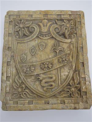 Marmor-Wappenplatte, Renaissancestil - Klenoty, umění a starožitnosti