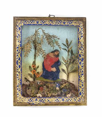 Andachtsbild, "Christus in der Rast", Alpenländisch 19. Jahrhundert - Schmuck, Kunst und Antiquitäten