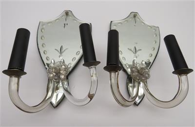 Paar Spiegelglas-Wandappliken, 1940er-Jahre - Klenoty, umění a starožitnosti
