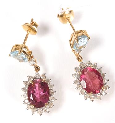 2 Diamantohrsteckgehänge zus. ca. 0,70 ct - Jewellery, antiques and art