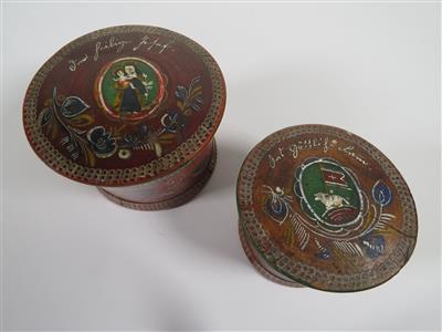 Zwei Viechtauer Krösendosen, Oberösterreich 19. Jahrhundert - Gioielli, arte e antiquariato