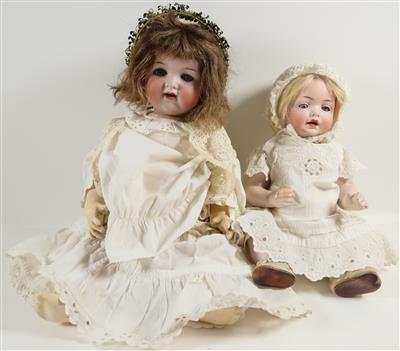 2 alte Puppen, 1. Drittel 20. Jahrhundert - Schmuck, Kunst und Antiquitäten