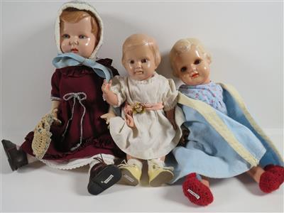 3 alte Celloid-Puppen, ca. 1920-1930 - Arte, antiquariato e gioielli