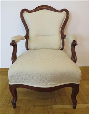 Spätbiedermeierfauteuil, um 1850 - Kunst, Antiquitäten und Schmuck