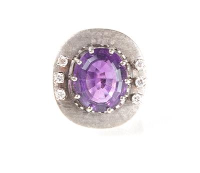 Brillant-Amethystdamenring - Kunst, Antiquitäten und Schmuck