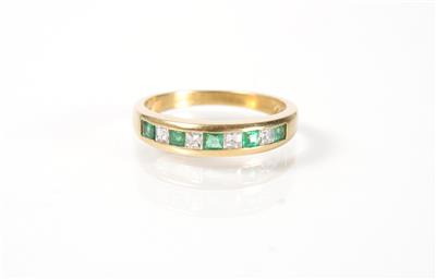 Diamant-Smaragdring - Klenoty, umění a starožitnosti